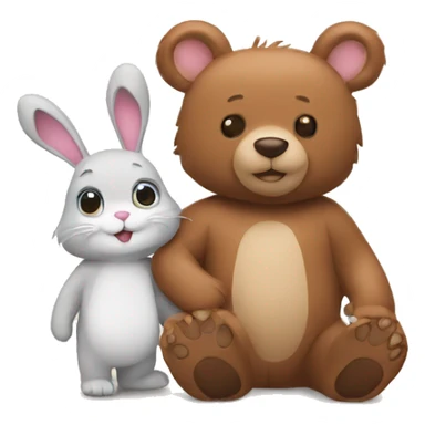 bunny and bear sticker