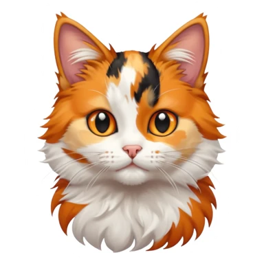 A high-resolution photo-realistic digital illustration of a calico cat kitten sticker