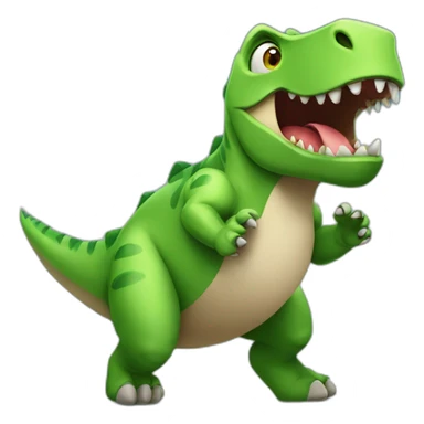 Dinasaur playing football  sticker