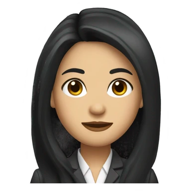 Female defense attorney with long black hair sticker