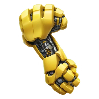 Flexing yellow mechanical cyborg bicep and arm sticker