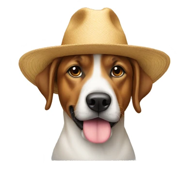 un chien avec un chapeau sticker