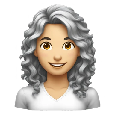 Mulher, branca, magra, cabelo ondulado médio, dentes bonitos sticker