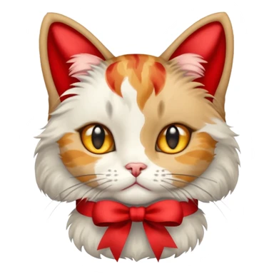 Dilute calico cat with ribbon sticker