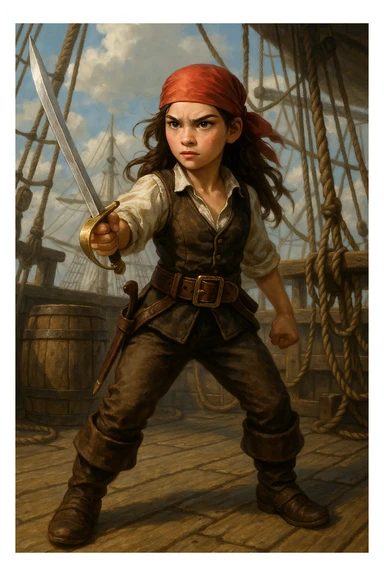 Une pirate  ( fille ) ados de 16 ans qui adore combattre en épée sticker