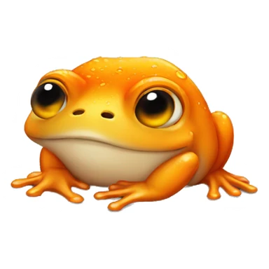 crying orange frog with tears sticker