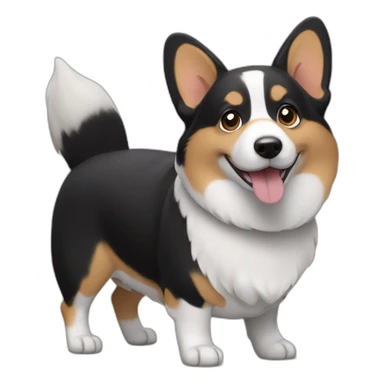 Black and white corgi sticker