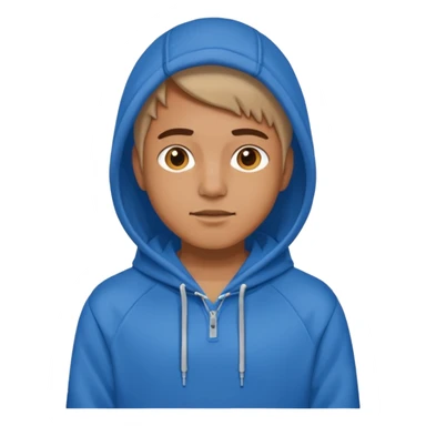 emoji of a person wearing a blue hoodie sticker