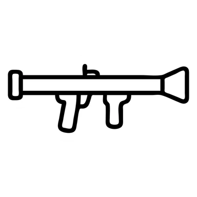 outlined icon of an anti-tank rocket launcher sticker