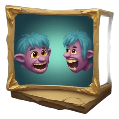 The troll and the magic mirror sticker