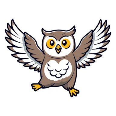 dancing happy owl sticker