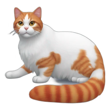 a red cat sking sticker