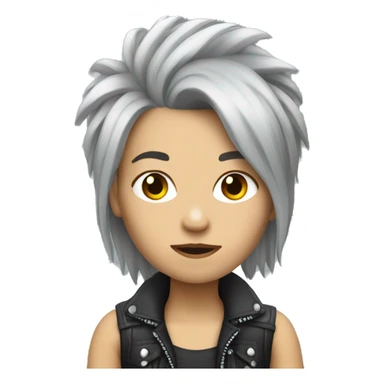 Gray hair punk girl sticker
