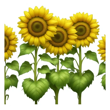 Sunflower on a row like a choir sticker