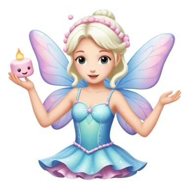 Dancing fairy with marshmallows sticker