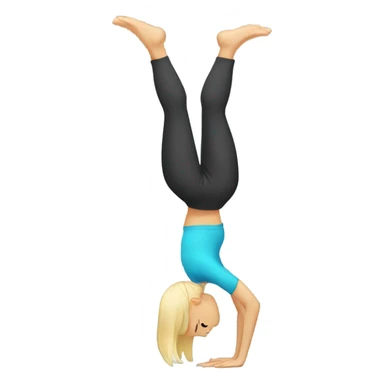 A blond girl who is doing a handstand sticker