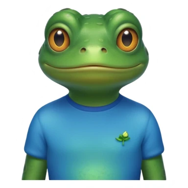 Frog with a blue shirt on sticker