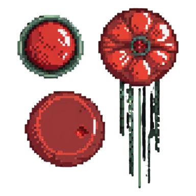Side by side comparison of anemic pale blood cell and healthy red blood cell sticker