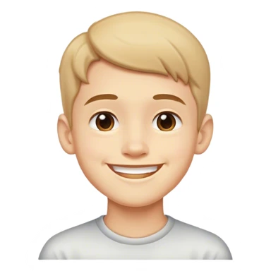 Boy with a long chin smiling  sticker