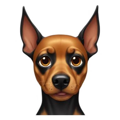 caramel-color-pinscher-dog-using-batman-mask sticker
