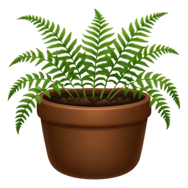 Fern + brown pot, Window Plant. sticker