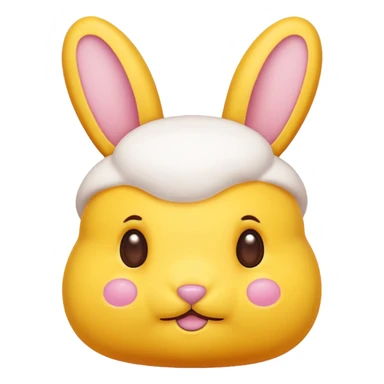 peeps bunny all yellow with three brown dots for eyes and nose sticker