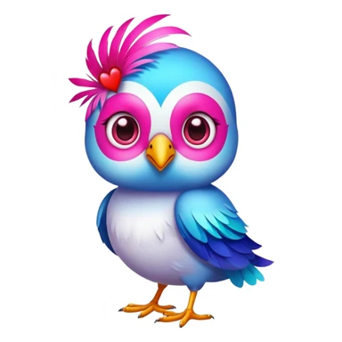 Cute bird with heart-shaped eyes sticker