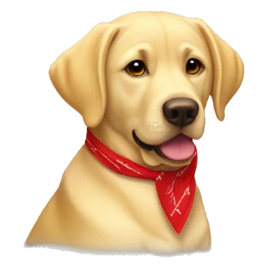 Yellow lab with a red bandanna  sticker