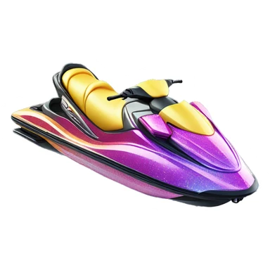  Realistic colorful glitter jet ski isolated. sticker