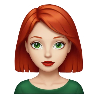red hair with red lipstick  sticker