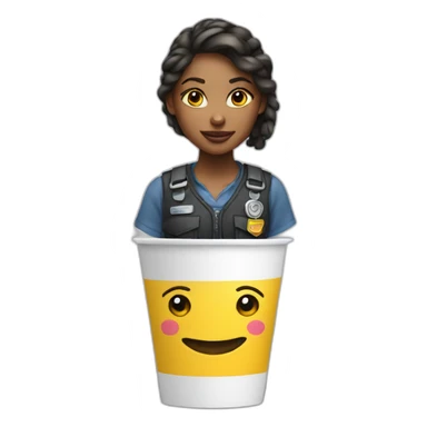 Tow girl on cup sticker