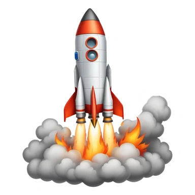 rocket blasting off into space sticker