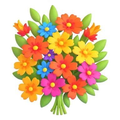 A bright floral bouquet, vibrant colors sticker