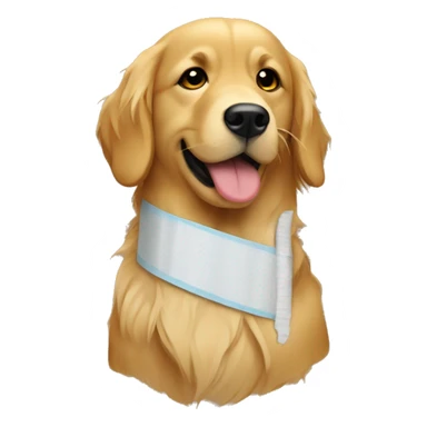 Golden retriever bandaged sticker