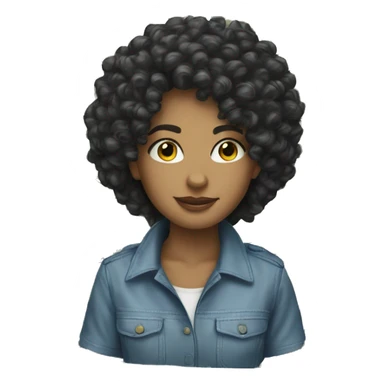 black curly hair white girl and dollars sticker