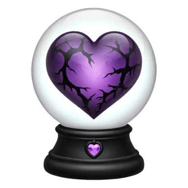goth themed heart with a dark crystal ball sticker