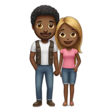 Black couple in love sticker