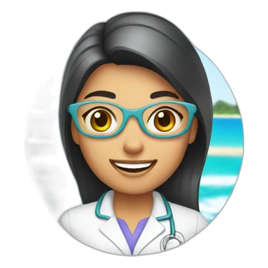 a female dentist in vacation sticker