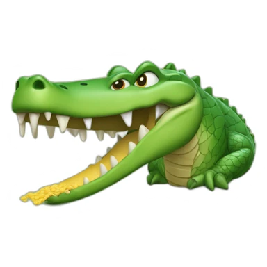Un crocodile qui mange des pâtes sticker