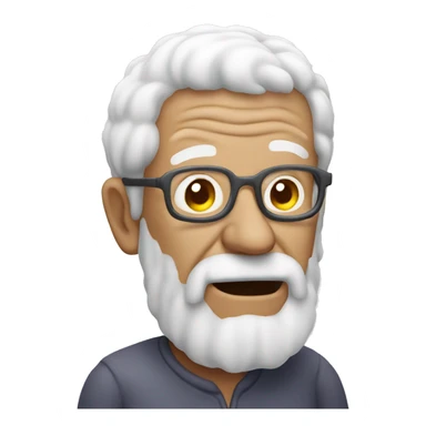 foamy elderly man covered in foam sticker