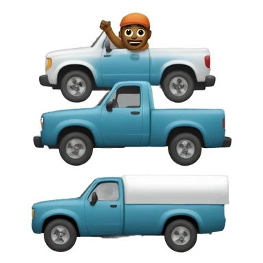 A man in a truck sticker