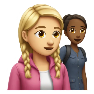 girl talking to other girl behind girls back sticker