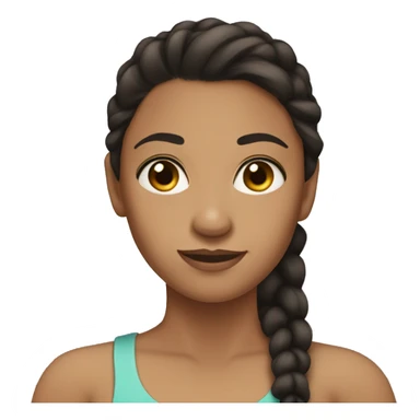 Girl tan skin dark hair ponytail sticker