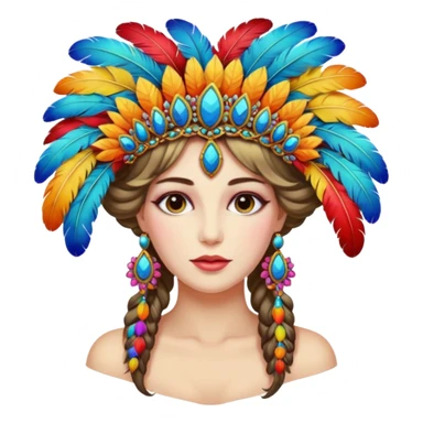 woman with a feathered hairpiece sticker