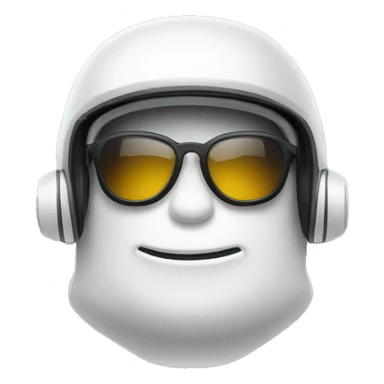 Bonhomme avec un casque et des lunettes swag et un sourire en coin sticker