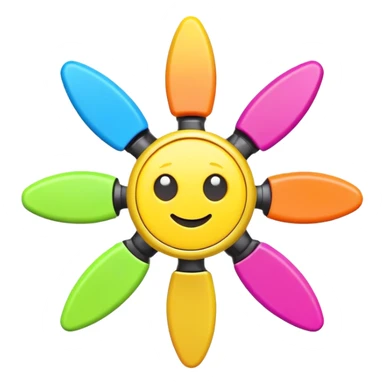 silly stim toy like a fidget spinner or squishy playful emoji style sticker