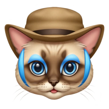 Siamese cat with a hat sticker