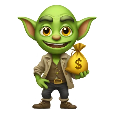 Goblin with money bag sticker
