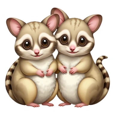 Make two sugar gliders. One mom and a baby one. Make them very cute and chubby and fat. They are white!  sticker