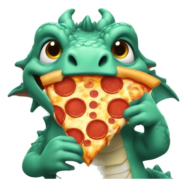 Dragon eating pizza sticker